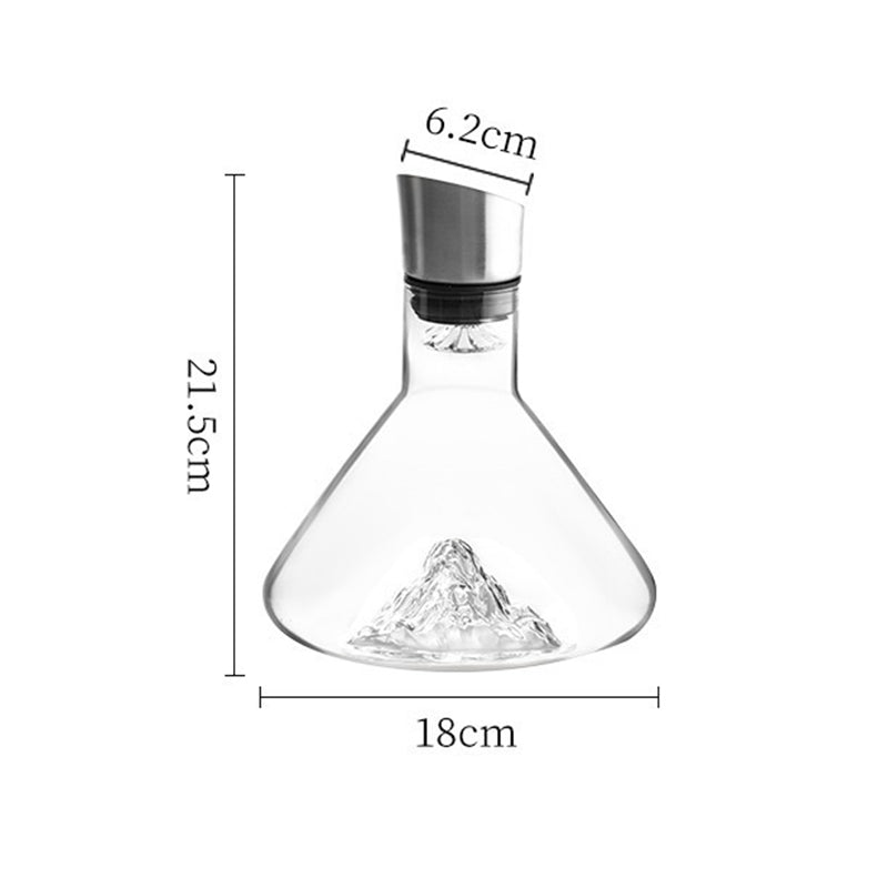 1500ML Hand - blown Crystal Wine Decanter with Built - in Aerator Pourer, ideal for red wine.