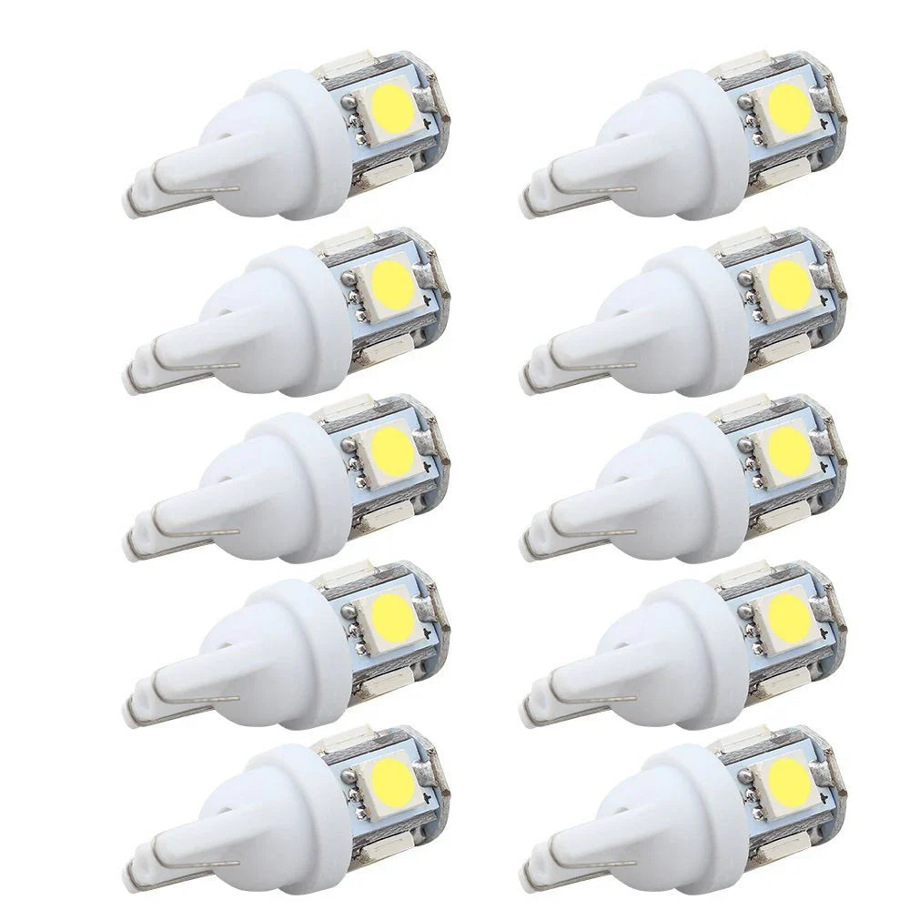 10PCS Led Car DC 12v Lampada Light T10 5050 Super White 194 168 w5w T10 Led Parking Bulb Auto Wedge Clearance Lamp