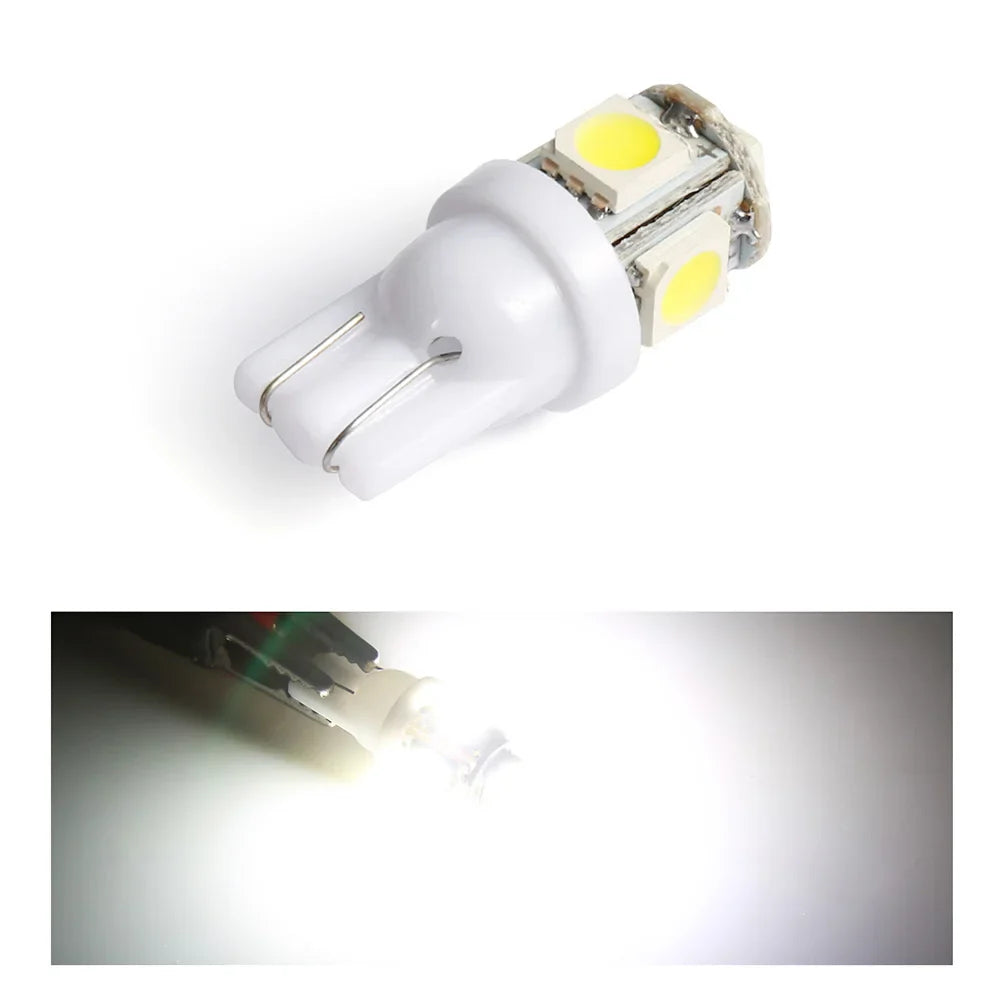 10PCS Led Car DC 12v Lampada Light T10 5050 Super White 194 168 w5w T10 Led Parking Bulb Auto Wedge Clearance Lamp