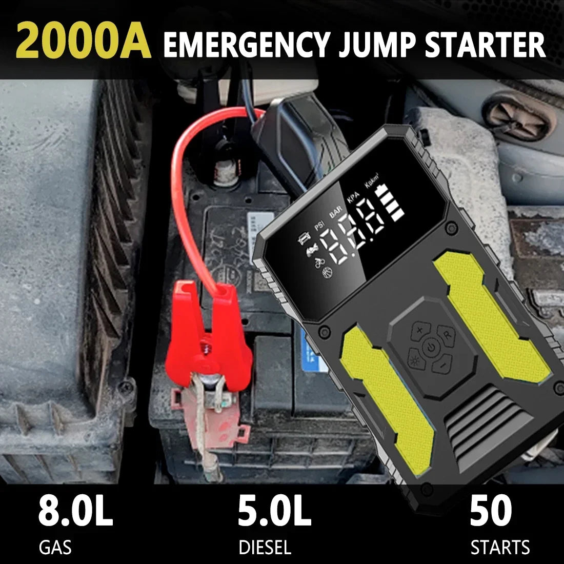 12V Lithium  Booster Jump Starter and Air Compressor