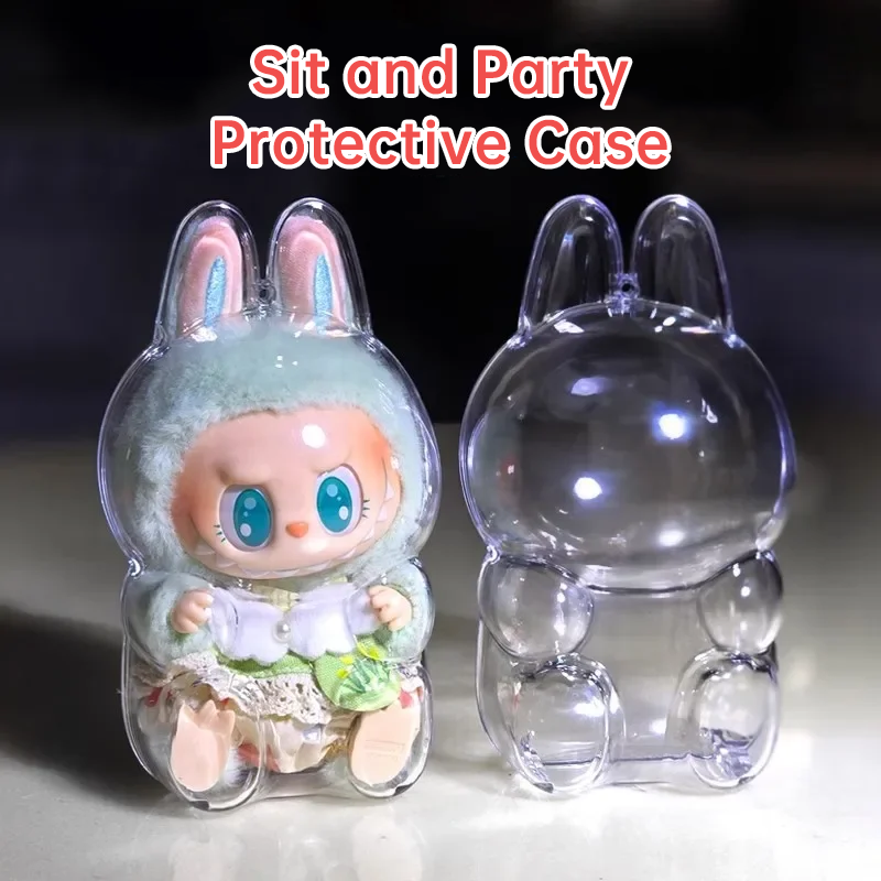17cm Labubu Protector Case Labubu V1V2V3 Suitable for Wearing Clothes Protective Acrylic Storage Case Transparent DIY Gifts