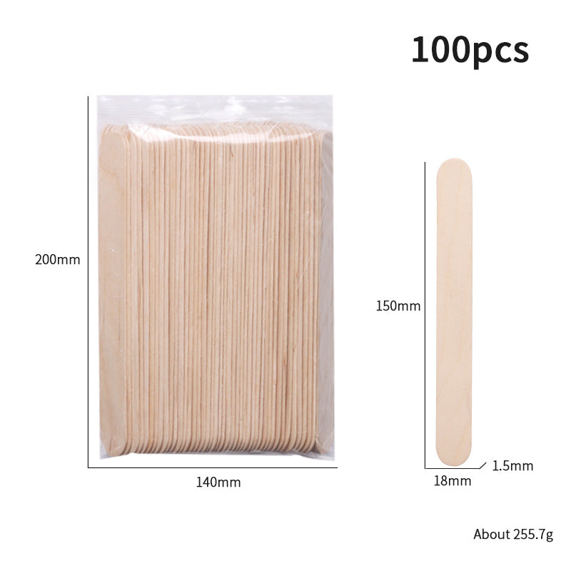 100-Piece Bag of Disposable Wooden Sticks for Hair Removal Waxing and Scraping Tools