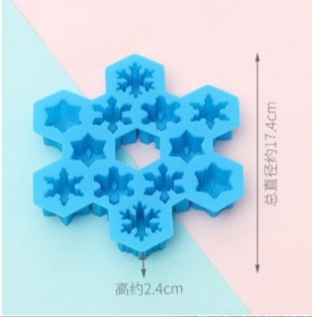 1 PCS Christmas Ice Molds Chocolate Snowflake Cookie Gummies Gummy Silicone Soap Biscuit
