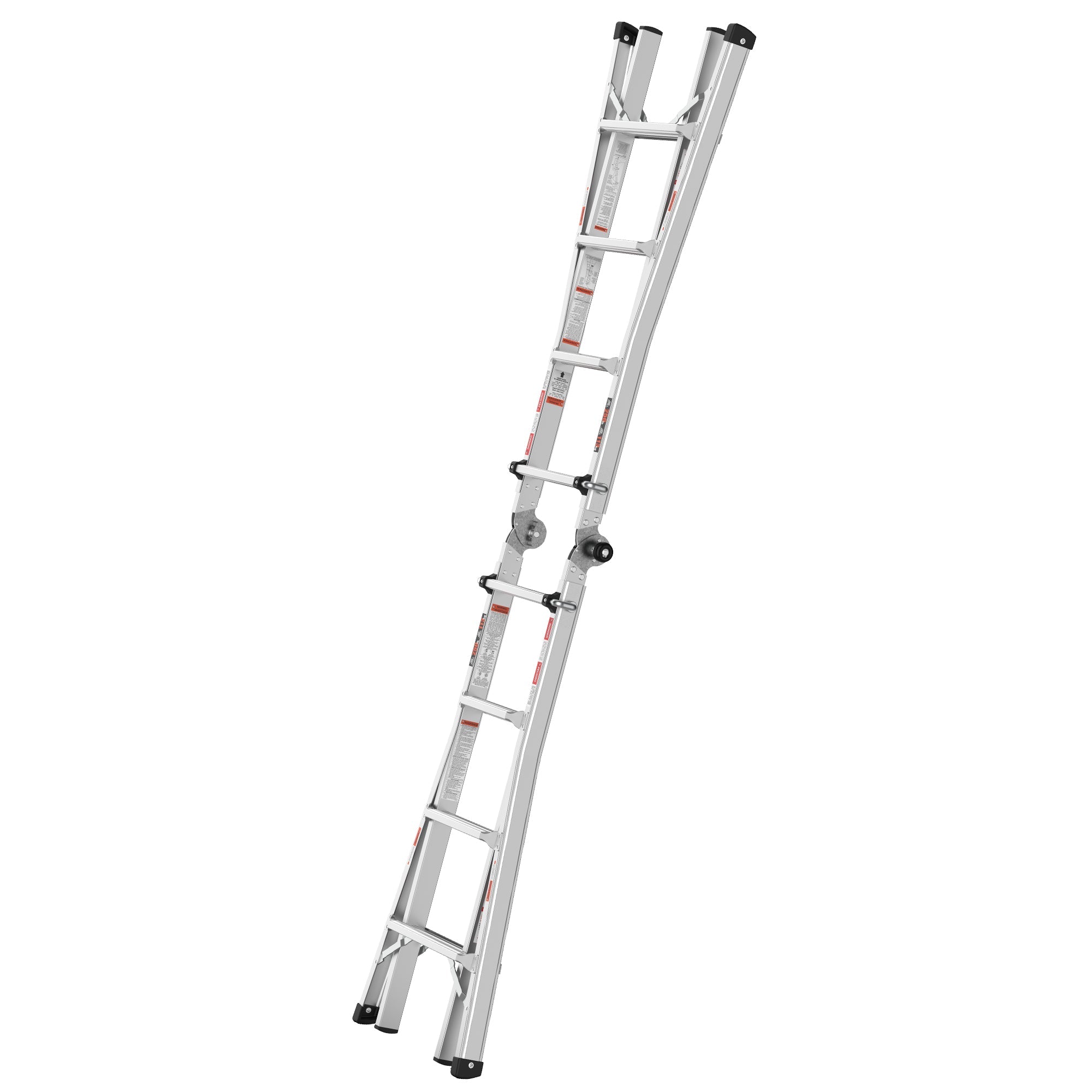 17ft Multi-Position Foldable Aluminum Ladder, A-Frame and Straight Ladder, ANSI 250lbs