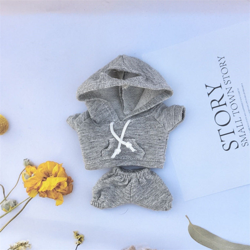 17cm Vinyl Macaron Plush Keychain Pulling Cloth Pendant Labubu Doll for Hoodie Pants Set