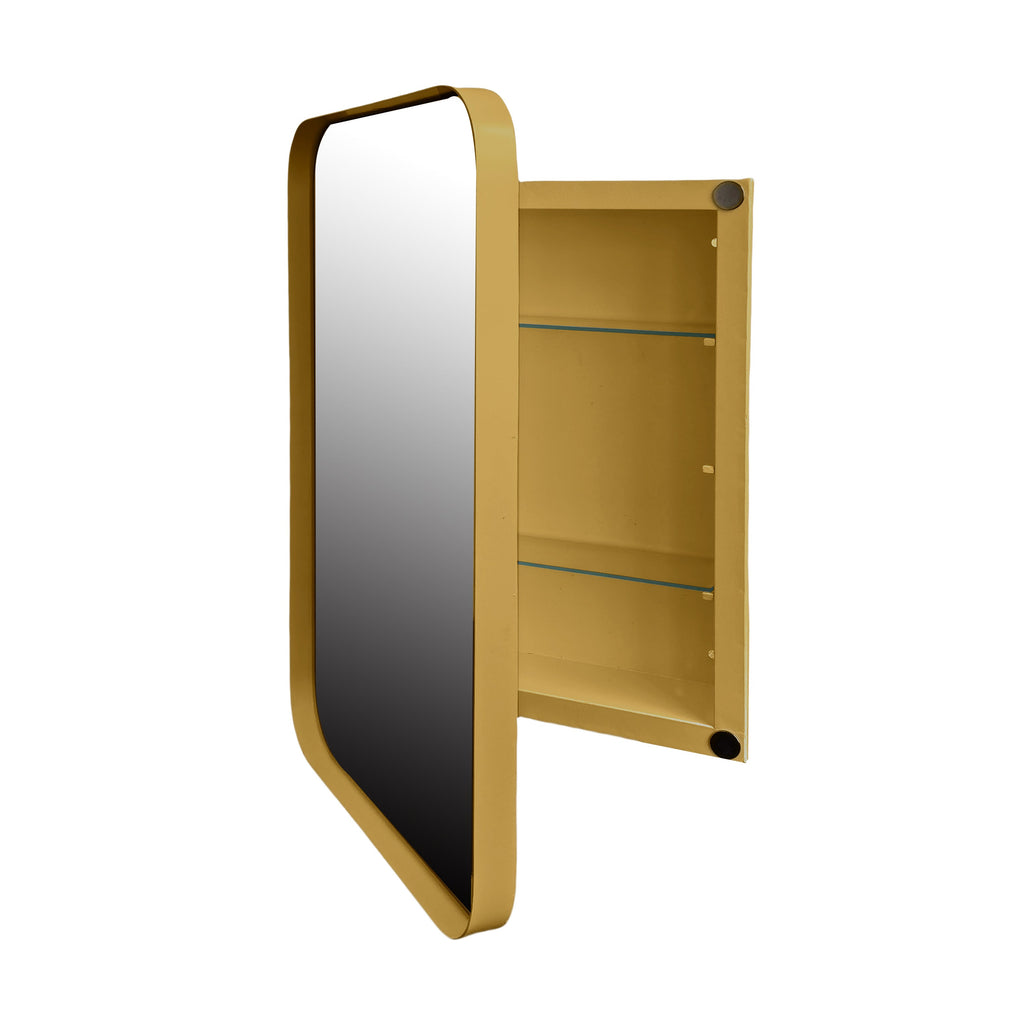 16x24 inch embedded metal frame medicine cabinet with mirror storage cabinet and adjustable shelf matte gold