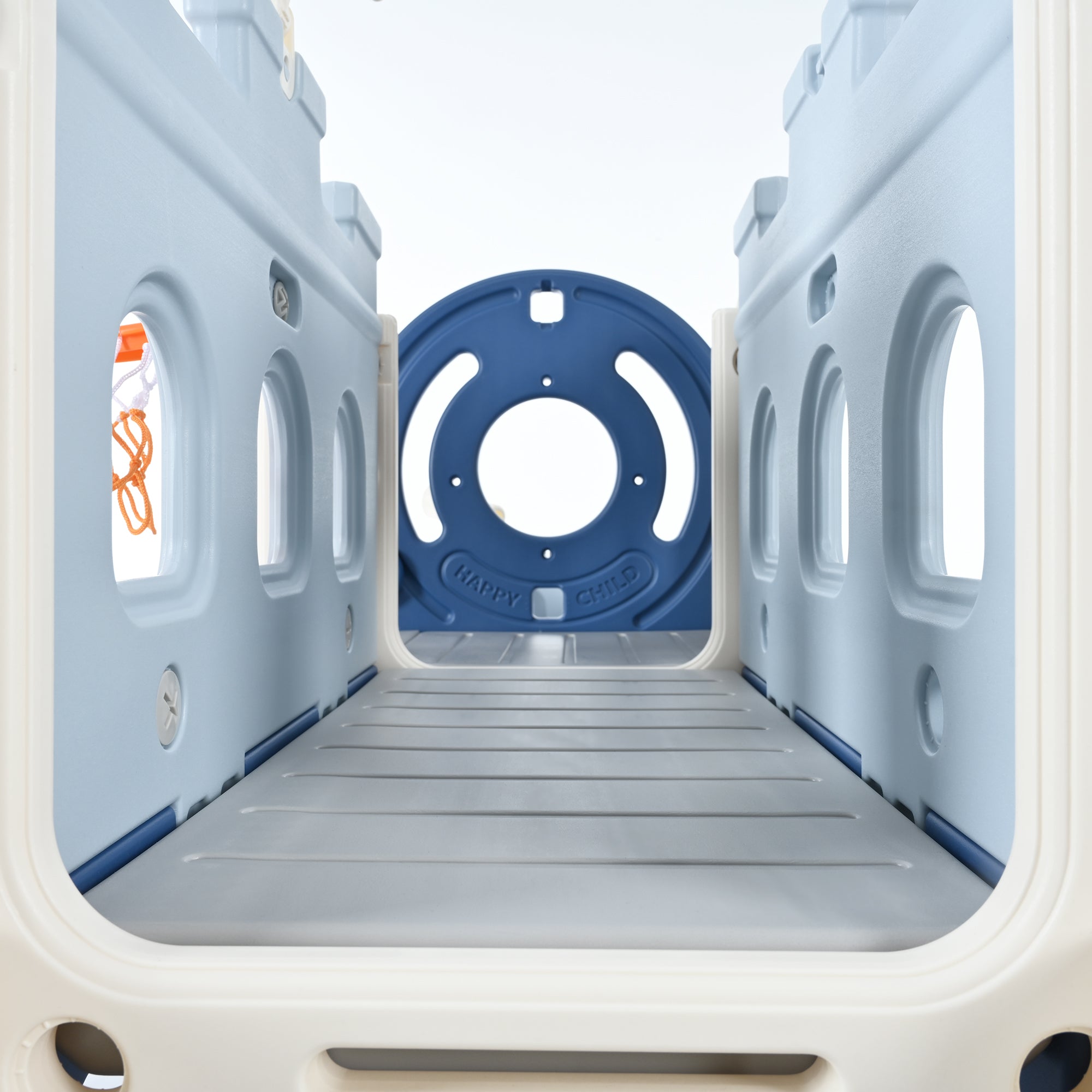 10-1 Toddler Slide Set,Kids Slide for Toddlers Ages 1+, Basketball Hoop Pirate Ship Themed Slide with Ship Head Indoor& Outdoor