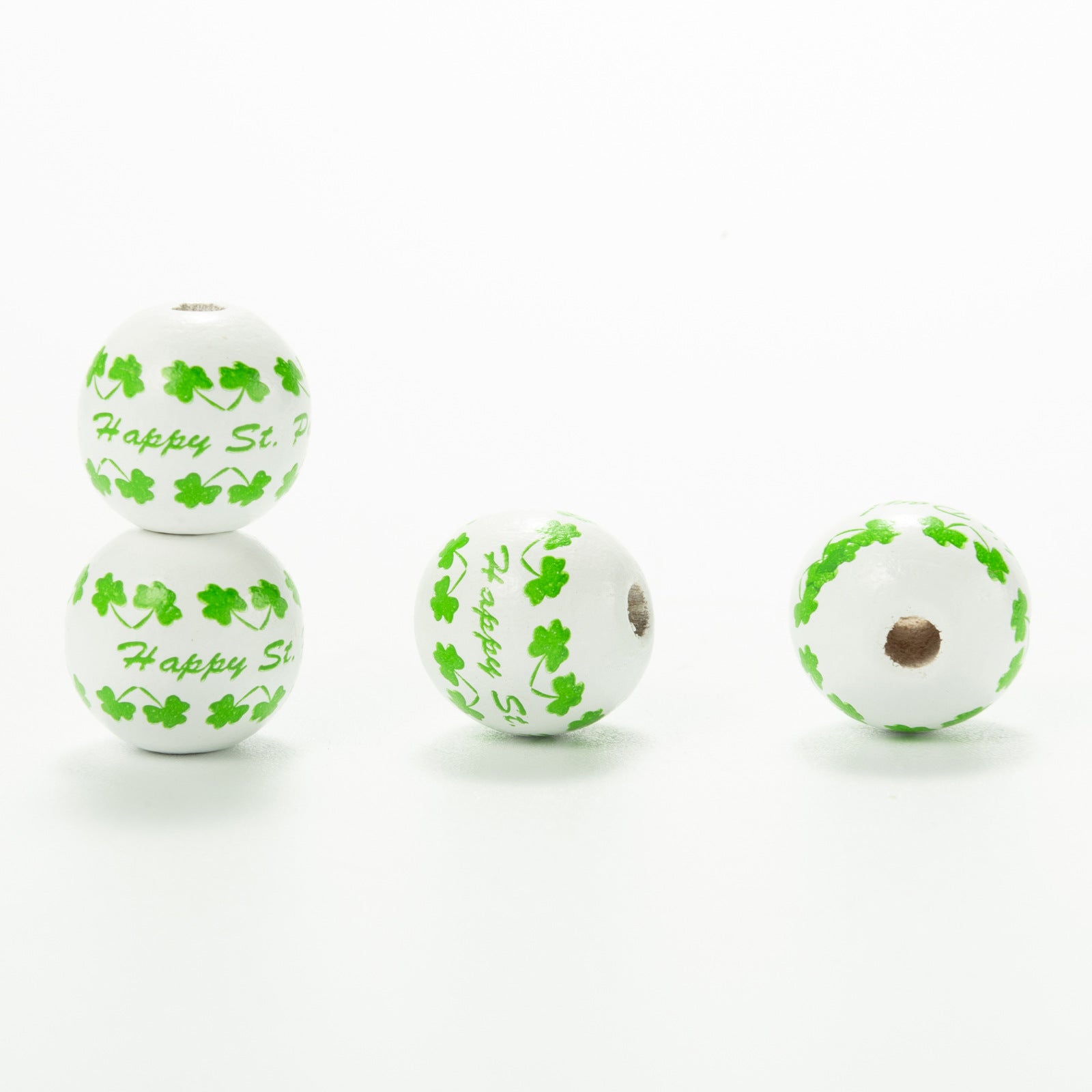 10pcs Irish Festival St. Patrick's Day Colorful Wooden Beads DIY Accessories