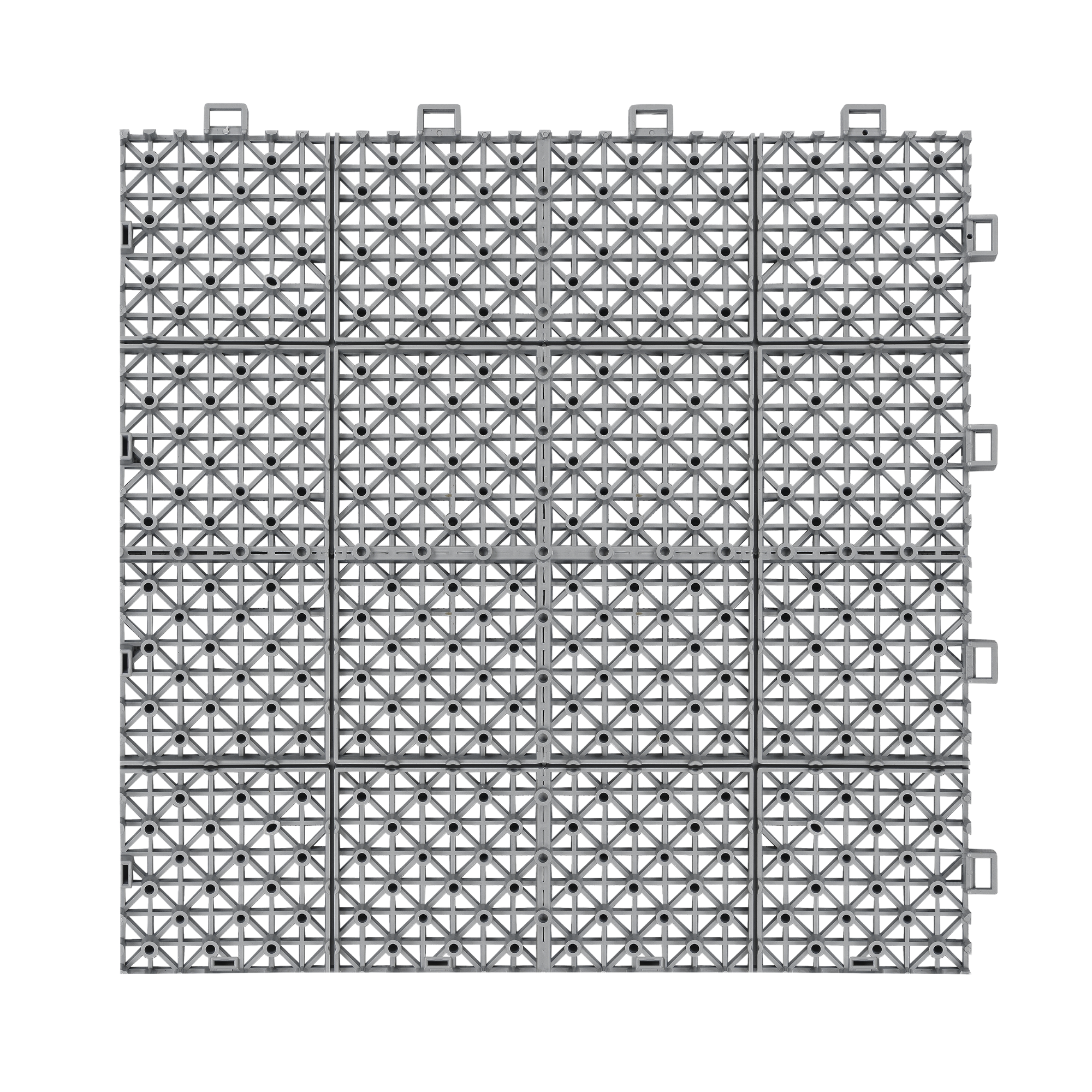 12 x 12 inch gray interlocking deck tiles, plastic waterproof, weighing up to 6613 pounds, with a rose pattern pack of 12
