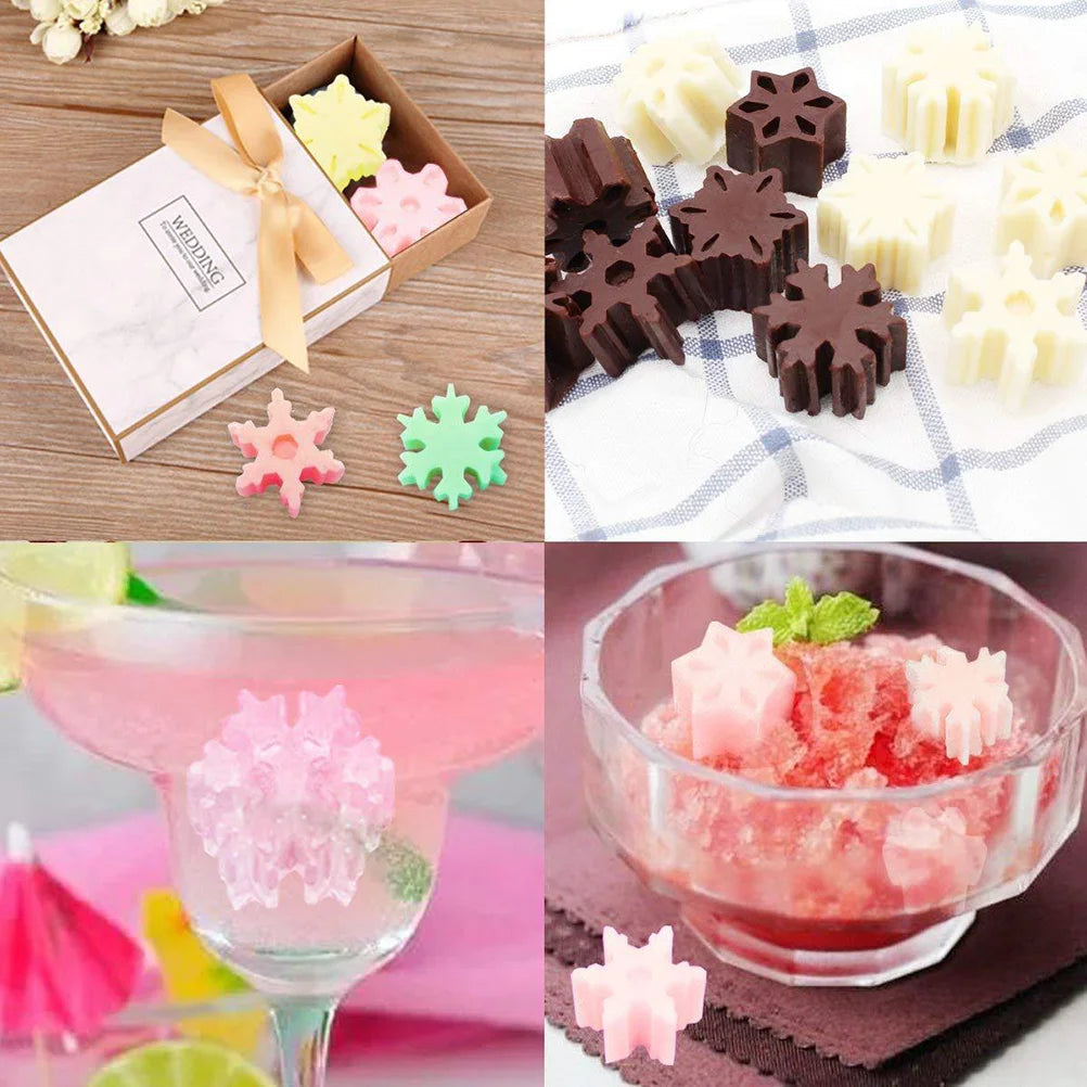 1 PCS Christmas Ice Molds Chocolate Snowflake Cookie Gummies Gummy Silicone Soap Biscuit