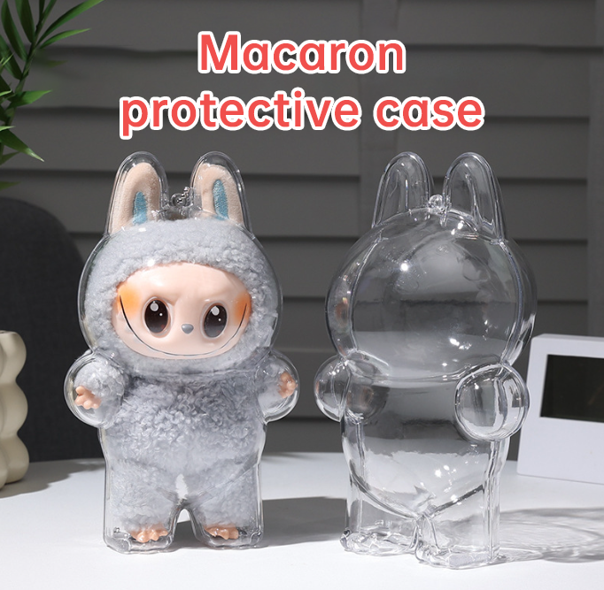 17cm Labubu Protector Case Labubu V1V2V3 Suitable for Wearing Clothes Protective Acrylic Storage Case Transparent DIY Gifts