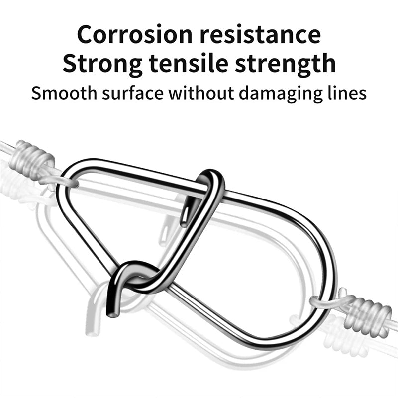 100PCS Stainless Steel Fishing Swivels – Corrosion-resistant for lures/hooks, saltwater/freshwater.