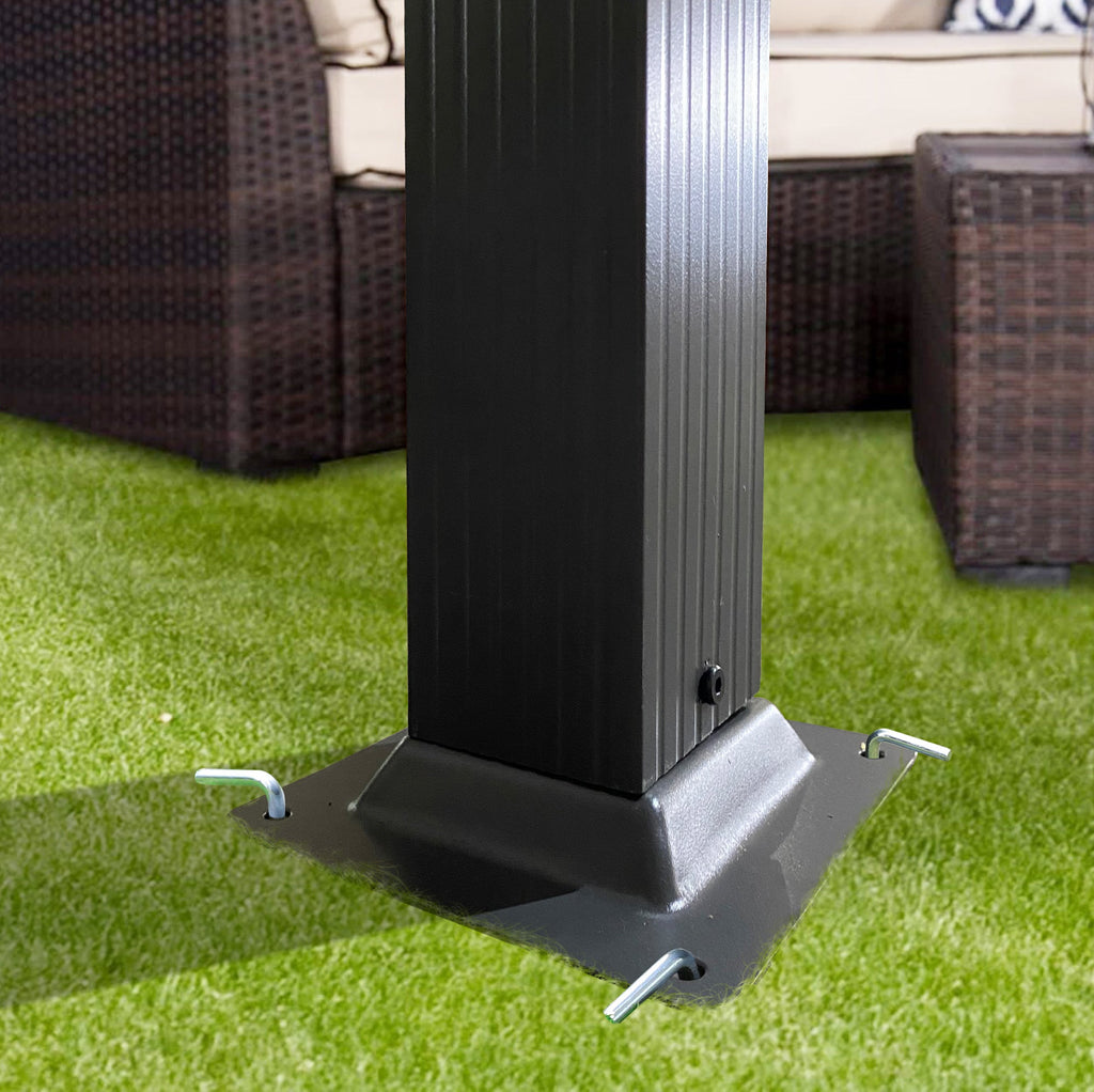 10x10 Ft Outdoor Patio Retractable Pergola With Canopy Sunshelter Pergola for Gardens,Terraces,Backyard,Gray