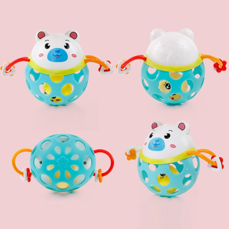 0-12Months Baby Rattles Toy Cars Soft Plastic Baby Teether Hand Grasping Ball Toys Rattle Early Educational Hand Bell Baby Toys