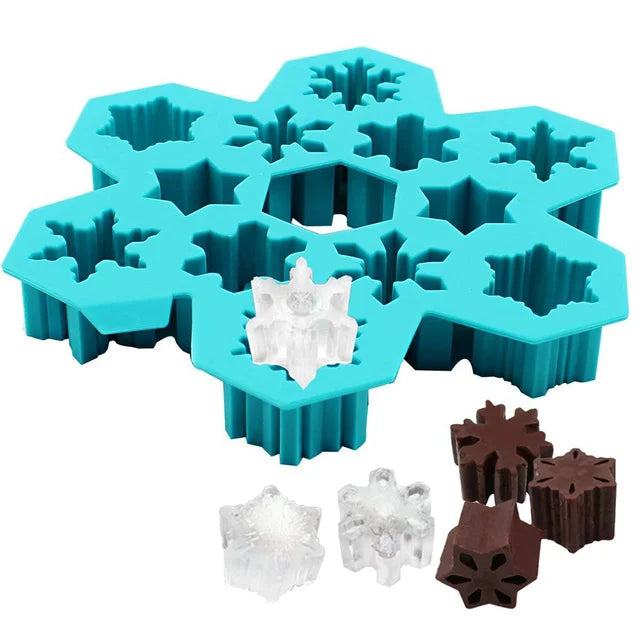 1 PCS Christmas Ice Molds Chocolate Snowflake Cookie Gummies Gummy Silicone Soap Biscuit
