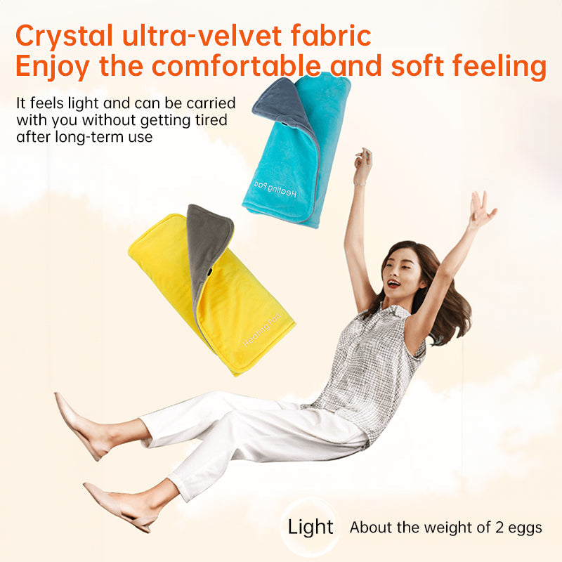 **5V USB grey heating pad (19.6x11.8") with 59" cable for cramps & back pain, works as mini heated blanket.**