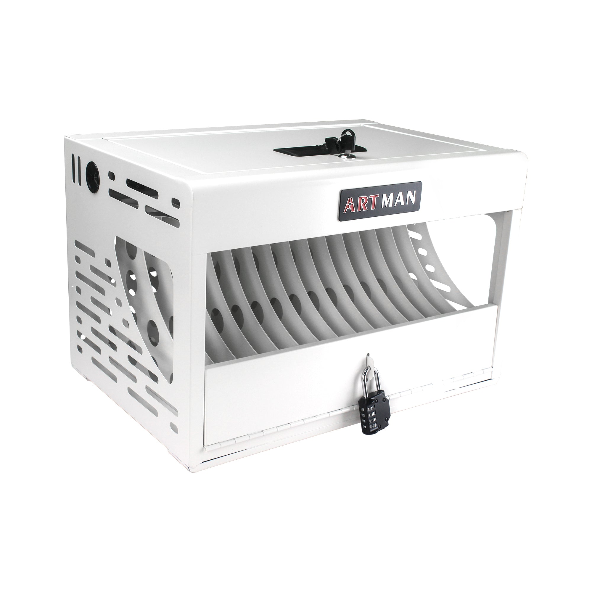 16 Bay Charging Cabinet for Laptop Chromebook Locking Charging Station-WHITE