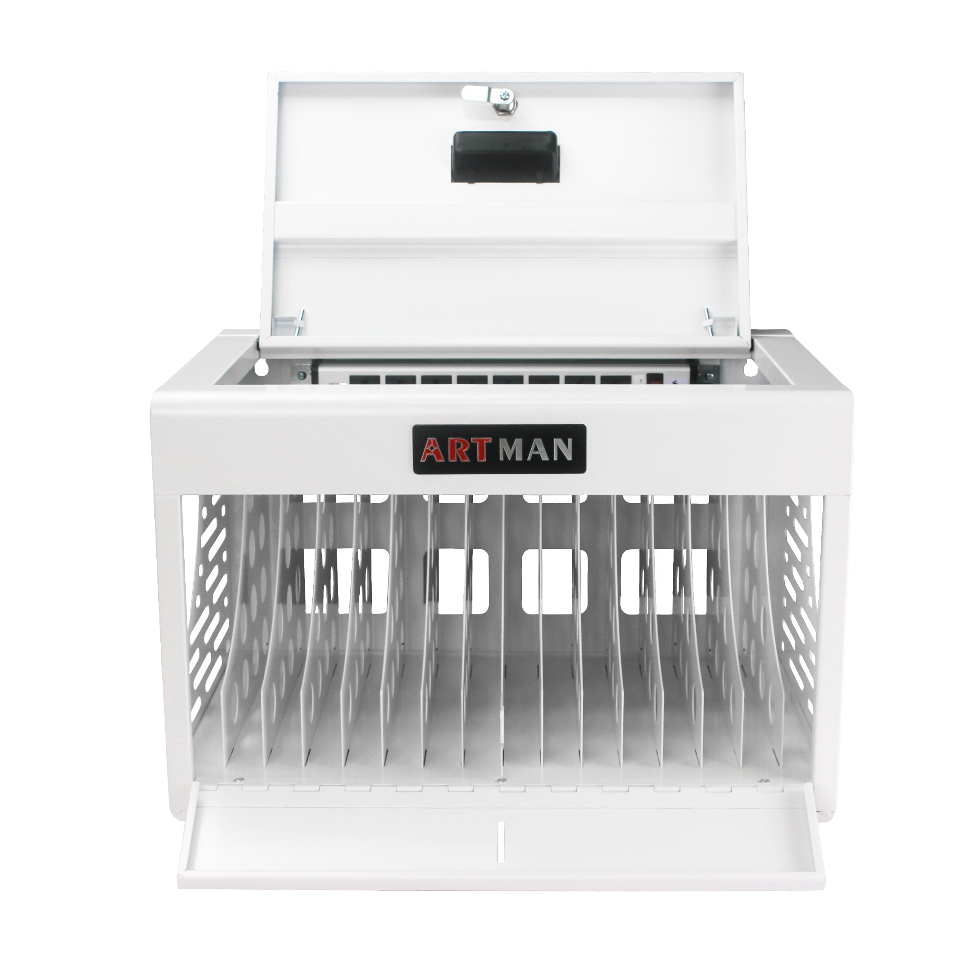 16 Bay Charging Cabinet for Laptop Chromebook Locking Charging Station-WHITE