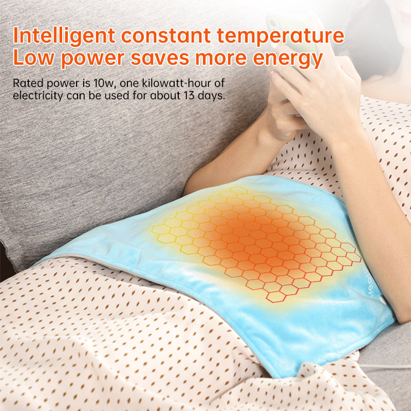 **5V USB grey heating pad (19.6x11.8") with 59" cable for cramps & back pain, works as mini heated blanket.**