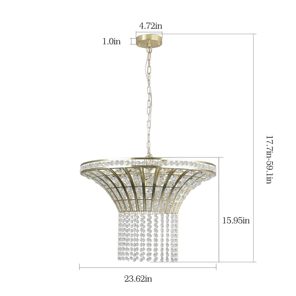 (Same as W1340120181/L5021) 8-Light 23.6" Wide Crystal Waterfall Chandelier (Bulb Not Included)