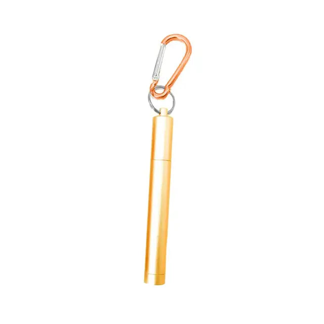 1 Set Reusable Telescopic Straw Set Portable Stainless Steel Easy To Clean Straw With Carry Case