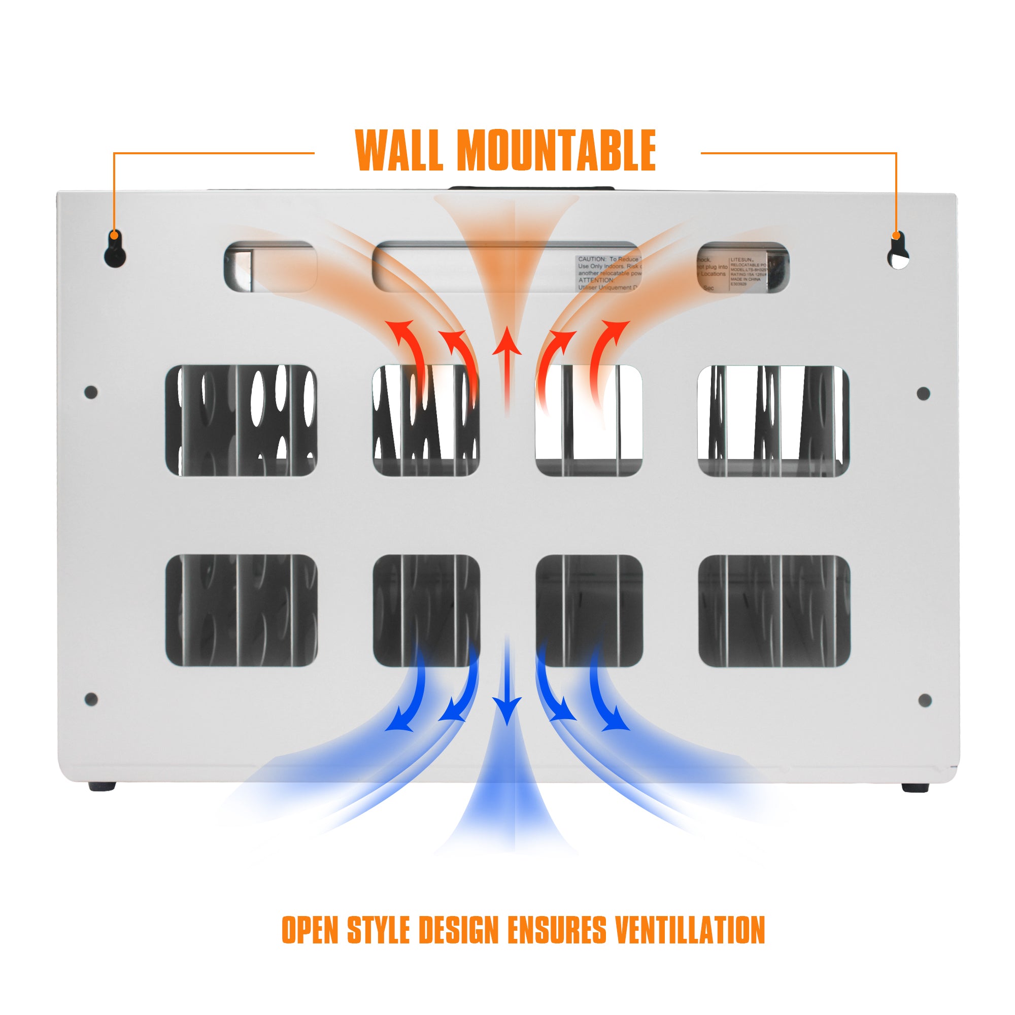 16 Bay Charging Cabinet for Laptop Chromebook Locking Charging Station-WHITE