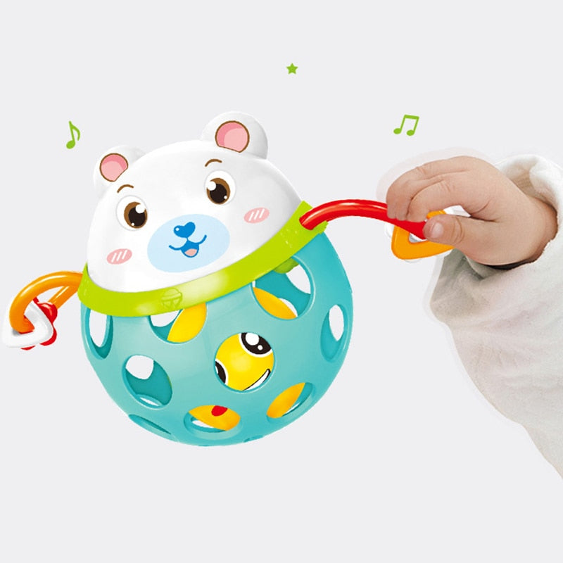 0-12Months Baby Rattles Toy Cars Soft Plastic Baby Teether Hand Grasping Ball Toys Rattle Early Educational Hand Bell Baby Toys