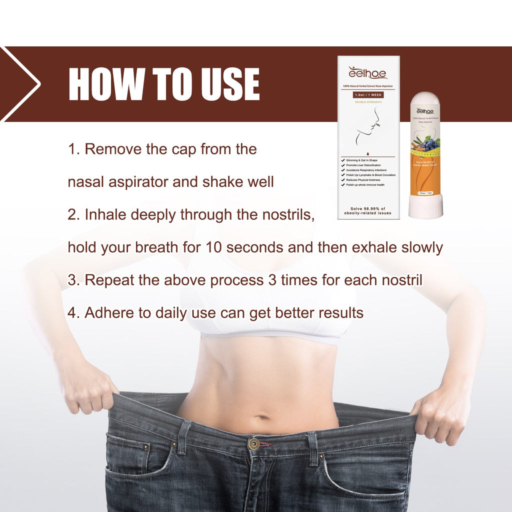 100% Natural Herbal Extract Nose Aspirator, Body Shaping Tight Skin Relieve Nasal Congestion Discomfort Portable Slimming Nasal Suction