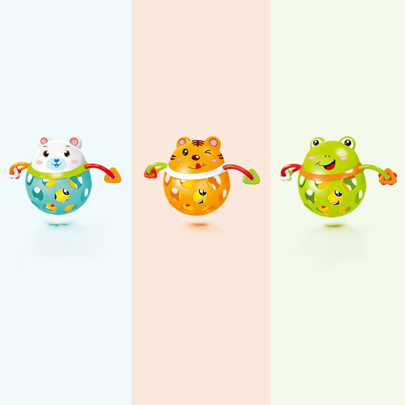 0-12Months Baby Rattles Toy Cars Soft Plastic Baby Teether Hand Grasping Ball Toys Rattle Early Educational Hand Bell Baby Toys