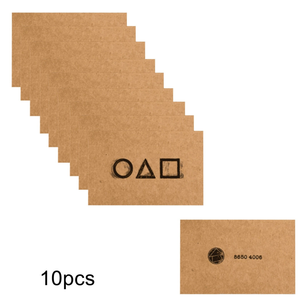 10PC TV Squid Game Invitation Card Cosplay Prop Game Card Accessories