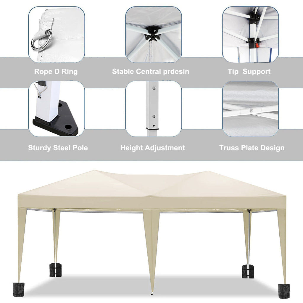 10'x20 'folding canopy with 6 detachable side walls for outdoor activity shelter UPF 50+terrace portable tent