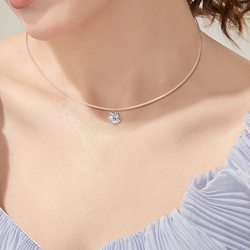 1 Carat Moissanite 925 Sterling Silver Necklace