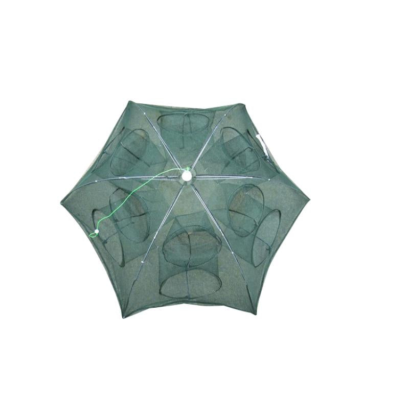 12 Holes Foldable Crab Fish Trap Cast Net Cast Folding Fishing Net