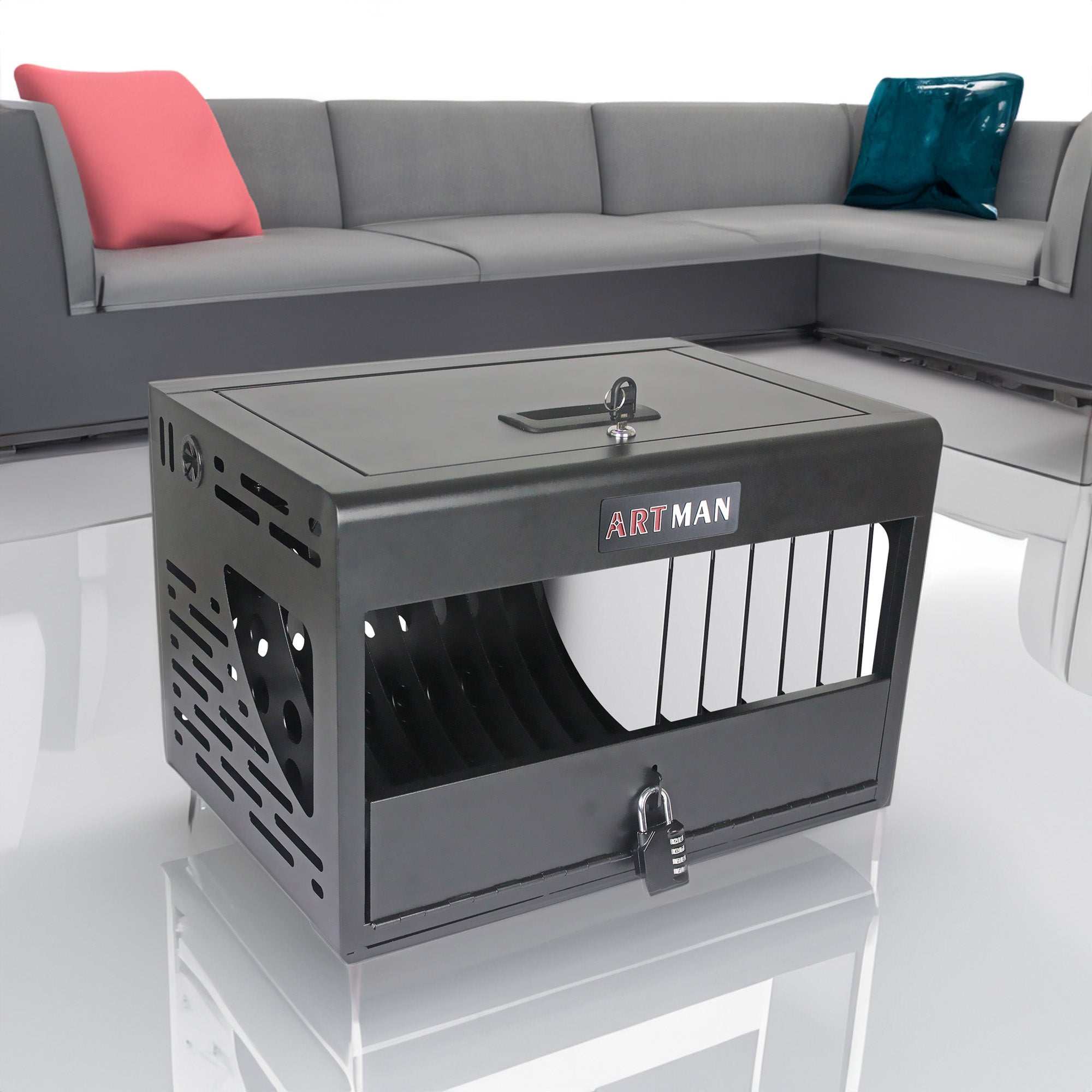 16 Bay Charging Cabinet for Laptop Chromebook Locking Charging Station-BLACK