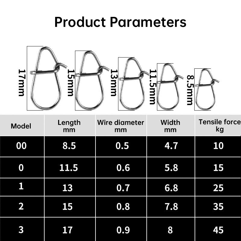 100PCS Stainless Steel Fishing Swivels – Corrosion-resistant for lures/hooks, saltwater/freshwater.