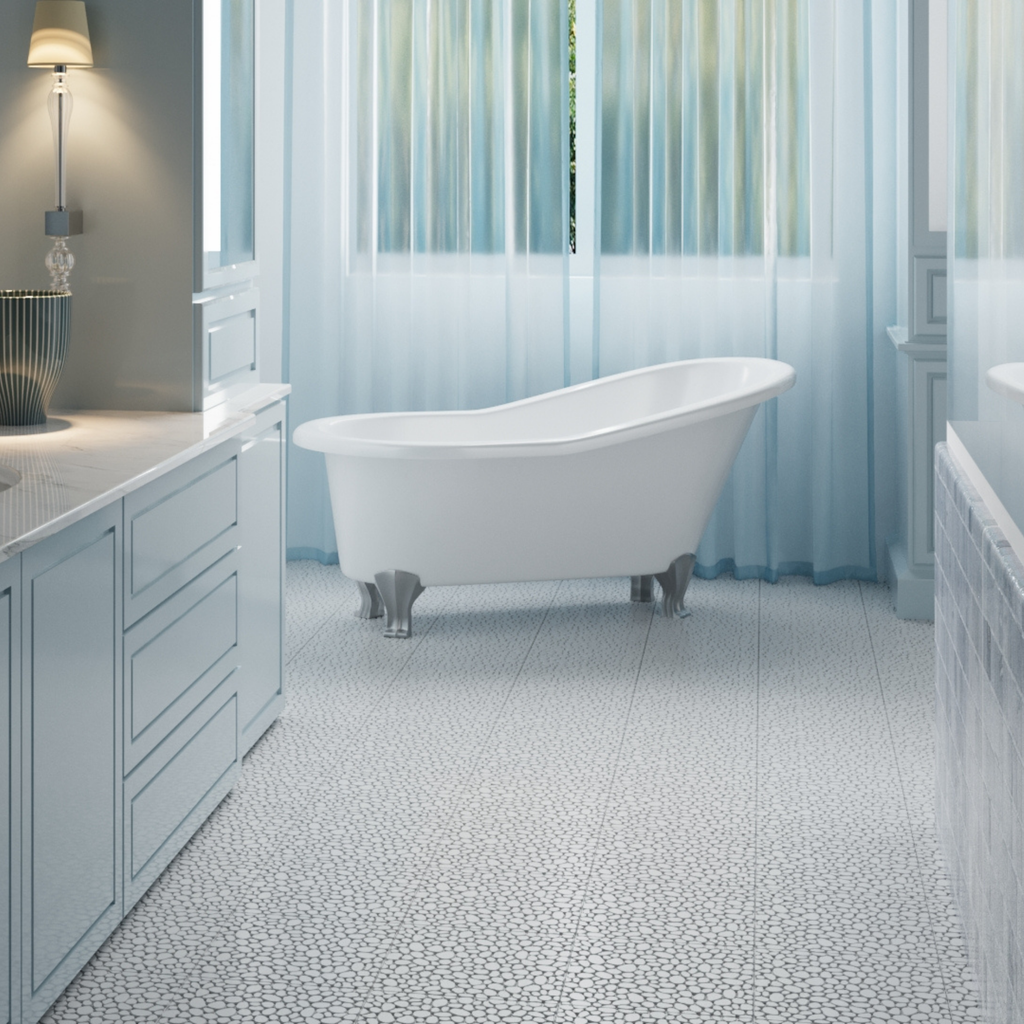 12 x 12 inch gray interlocking deck tiles, plastic waterproof pebble pattern, pack of 12 pieces