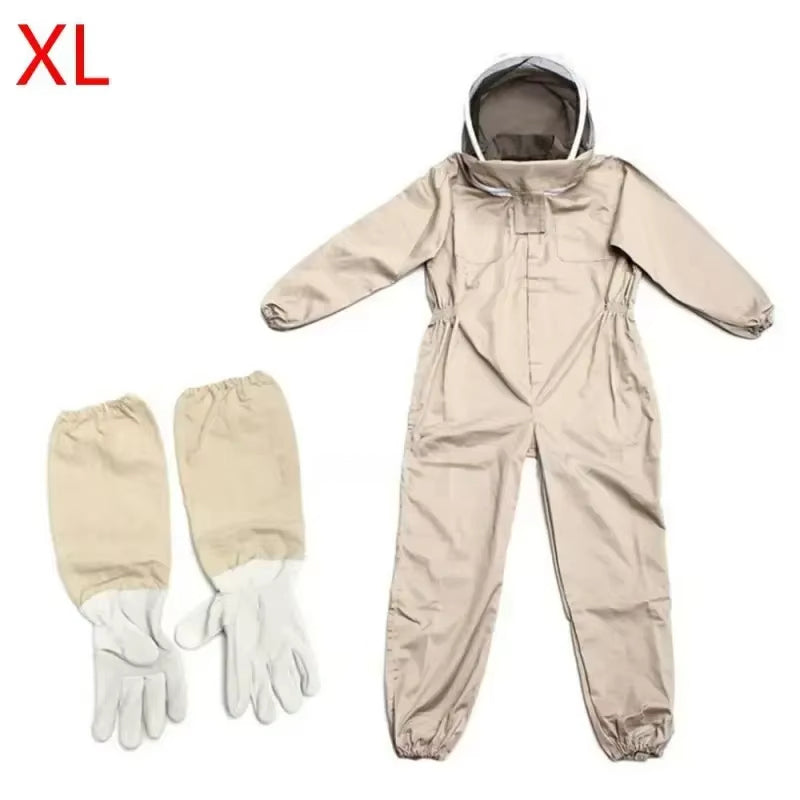 1 Set of Professional Ventilated Full - Body Beekeeping Suit with Gloves