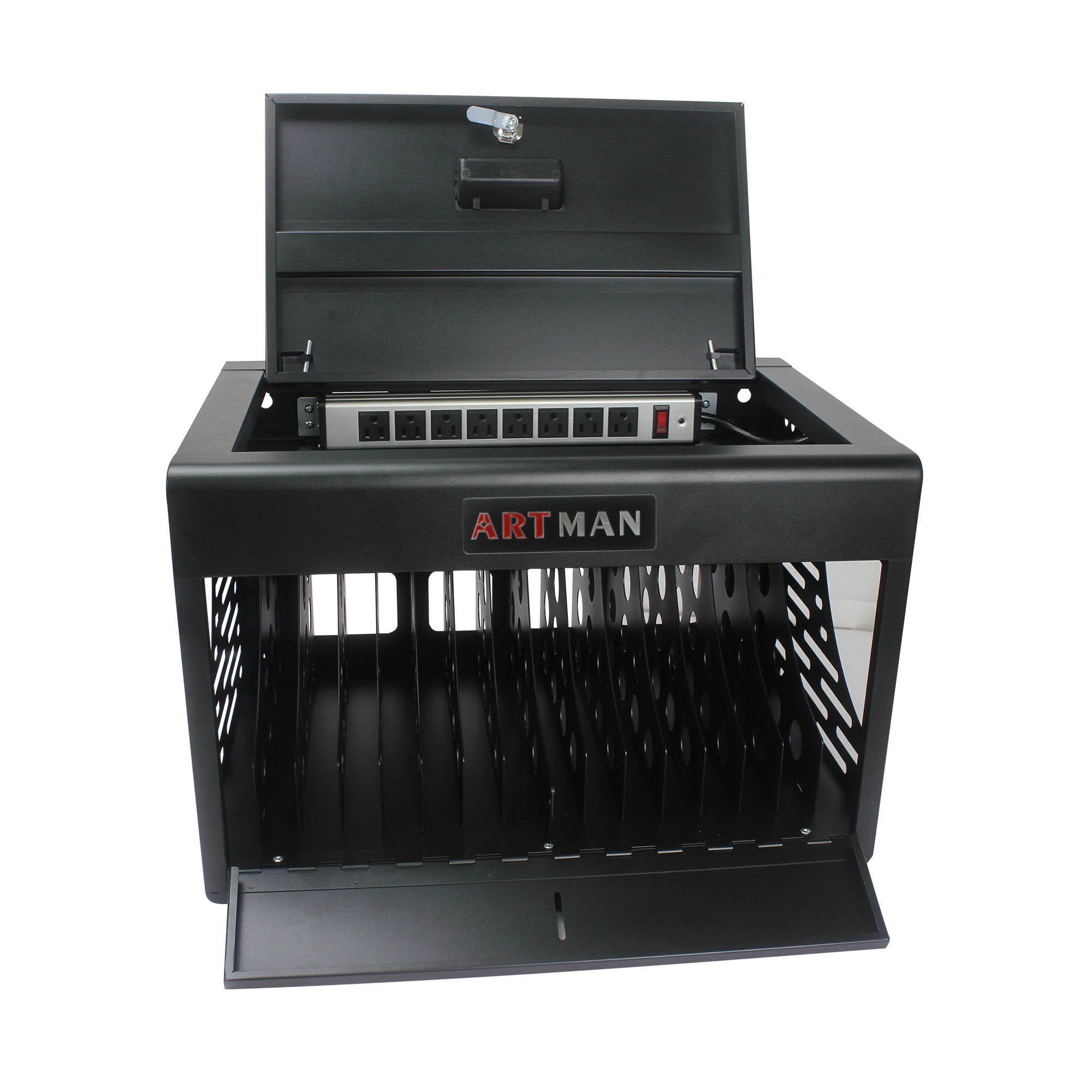 16 Bay Charging Cabinet for Laptop Chromebook Locking Charging Station-BLACK