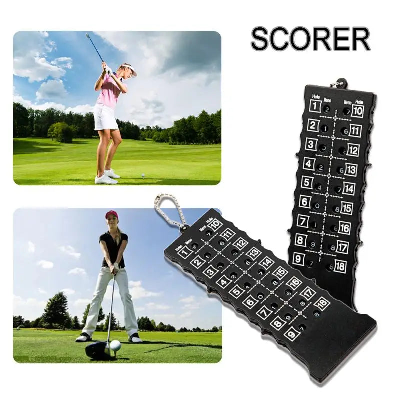 18 Holes Golf Stroke Counters Outdoor Golf Stroke Putt Score Card Score Counter With Key Chain Black