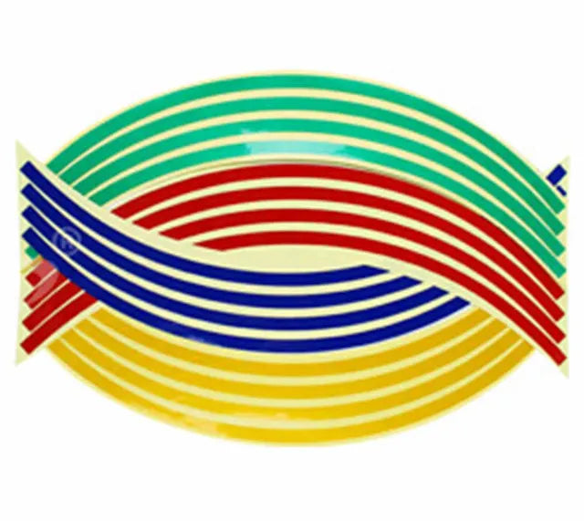 16 Pcs Strips Wheel Stickers And Decals 18 Reflective Rim Tape Bike Motorcycle Car Tape 5 Colors Car Styling