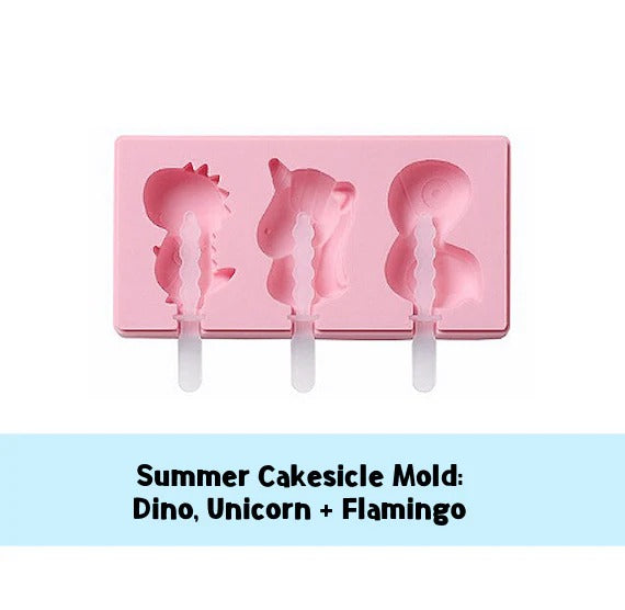 Summer Cakesicle Mold: Dino, Flamingo & Unicorn