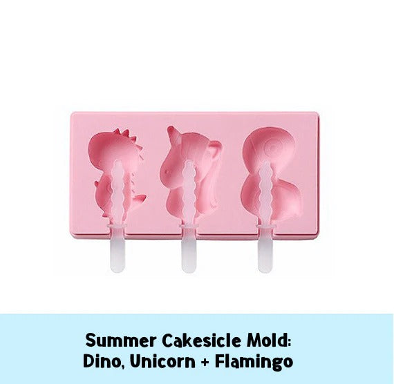 Summer Cakesicle Mold: Dino, Flamingo & Unicorn